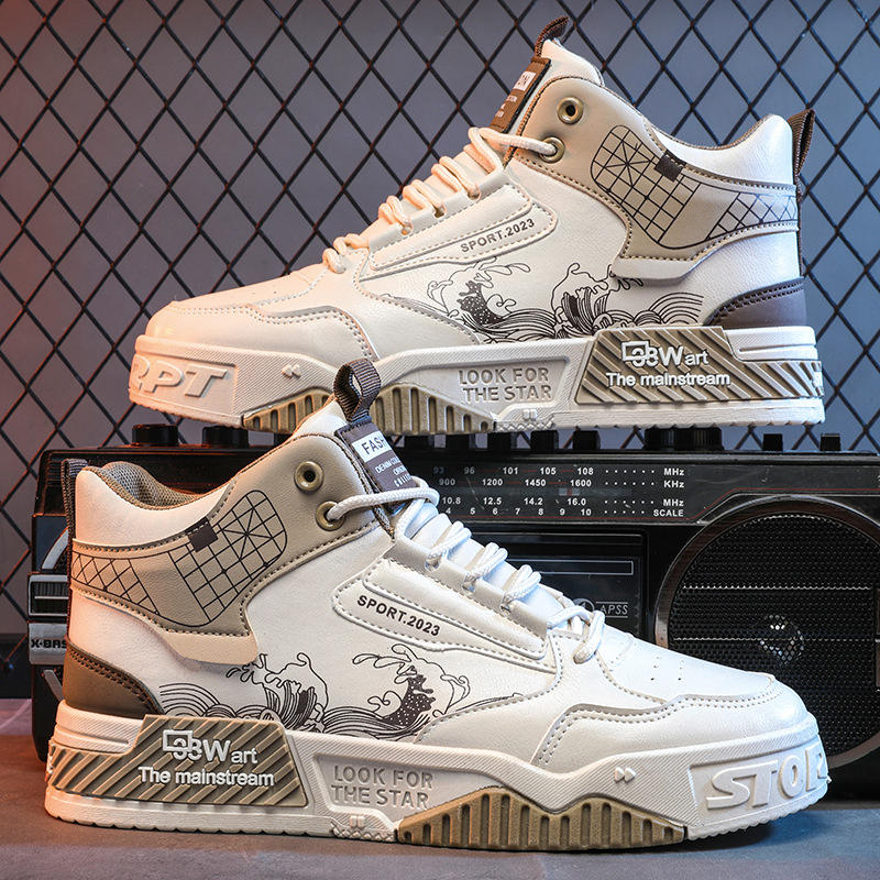 New Casual and Comfortable Running Sports Versatile High Top Flat Bottomed Soft Soled Shoes